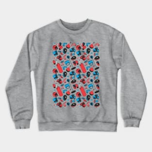 Martial Arts Pattern (blue and red) Crewneck Sweatshirt